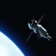 An artist’s concept of the Artemis 1 mission shortly after launch with a fully extended solar wing array.